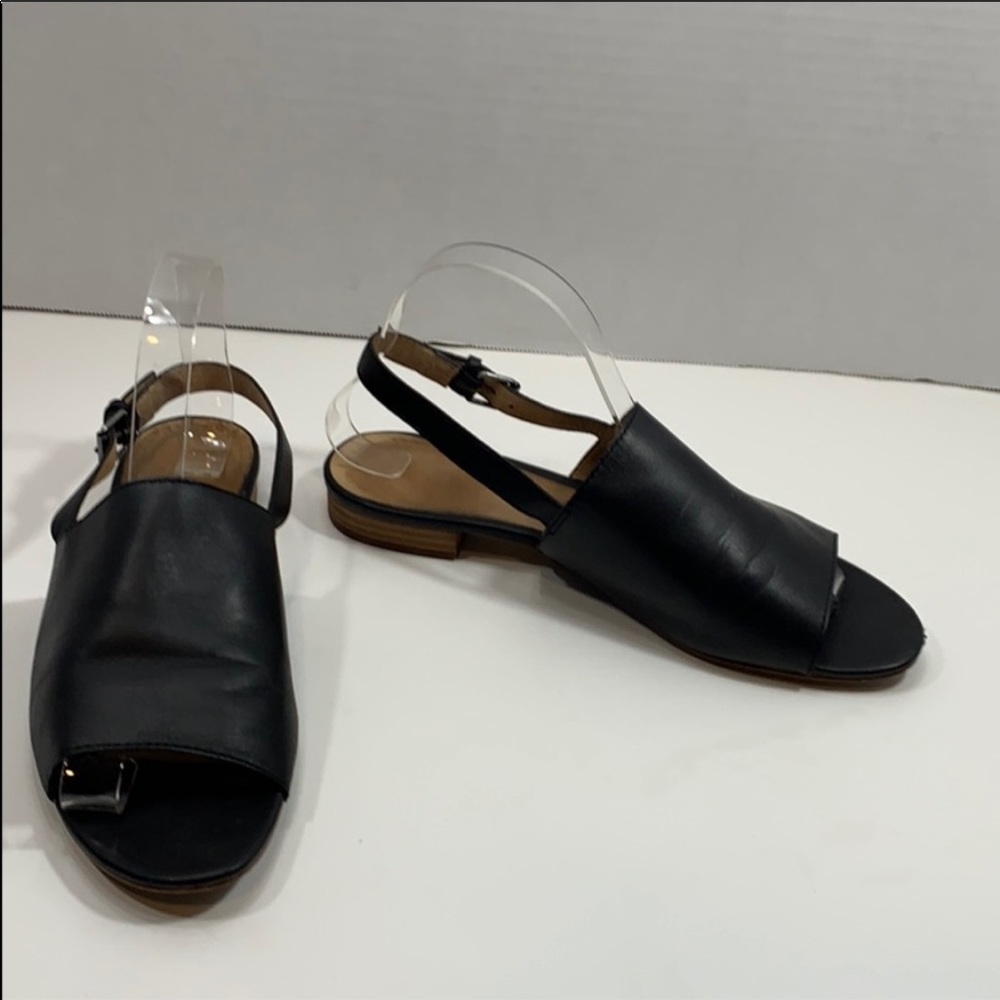 Madewell black leather sling back flats size 8.5